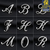 Rhinestone English letters Joker brooch badge anti-light men and women fashion temperament coat accessories pin