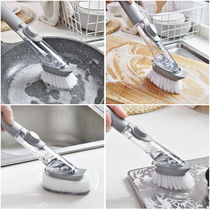 Kitchen Brush pan artifact long handle automatic liquid filling sponge brush head multifunctional cleaning dishwashing brush shaking sound washing pan brush
