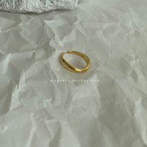 mooreyu Korean small crowddesign irregular ring personality woman 925 pure silver brief about 100 lap retro opening ring