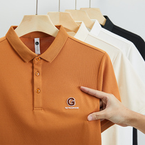 Hanska Short-sleeved T-shirt mens 2022 summer new trend brand lapel solid color junior casual underwear Paul shirt