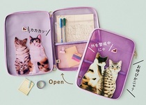 Japanese Finrikshi Dreams Back To Head Sneaky Cat Mesh File Bag Hands Account Book Collection Bag Folder