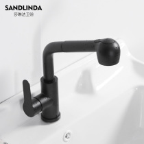 Stainless steel black multi-function pull-out faucet Hot and cold toilet wash basin Wash basin basin faucet