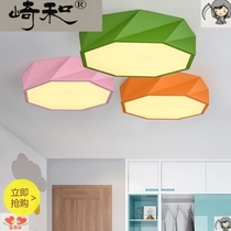 Modern minimalist bedroom ceiling lamp wrought iron creative personality lamp color Nordic macaron living room ceiling lamp