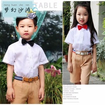 Boy casual white shirt long sleeve costume big boy short sleeve white shirt children little boy dress student school uniform
