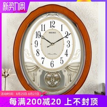 Japan Seiko European living room modern minimalist atmospheric music timekeeping solid wood household quartz wall clock QXM351B