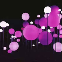 Net Red Star Sky Art Museum custom interactive commercial shaking sound with the same equipment Floor-to-ceiling induction chandelier Breathing forest