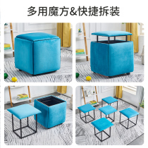 Provincial Space Network Red Square Bench Home Tea Table Living Room Accommodating Sofa Short Bench Economy Type Magic Cube Combined Changing Shoes stools