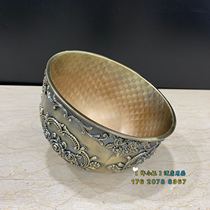 European KTV metal desktop small trash can Luxury household living room coffee table table decoration oblique mouth bowl storage bucket