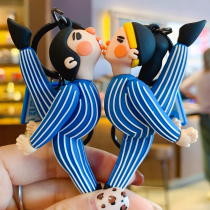 Couple keychain pair of creative personality exquisite cute men and women Car pendant doll schoolbag small hanging ornaments