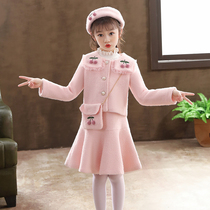 Girls Winter dress 2022 New children's dim winter dress fashionable suit autumn princess dress girl dress