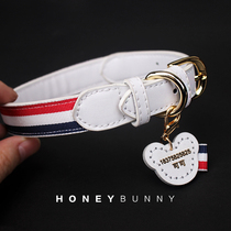 Pet TB Neck Genuine Leather Neckline Nameplate Lettering Cat-listed Dog identity card Custom Tractable