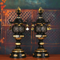 Taiwan Baohua pure Copper Buddha lamp High-grade Showa color paste Gold Haizang Temple lamp Temple Buddha Hall lamp Changming lamp