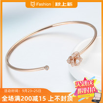 Natural diamond bracelet female 18K gold rose gold rose bracelet fancy romantic bracelet handwear gift