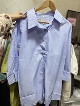 Clearance price casual nine-point sleeve long shirt thin