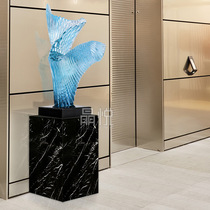 Modern creative ornaments Transparent resin imitation glass sculpture Hotel elevator door model room staircase entrance device