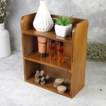 zakka Grocery wooden creative multi-layer desktop storage box Cosmetics Solid wood shelf cabinet sundries desk