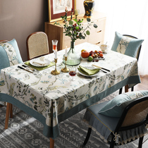 Tablecloth fabric cotton linen American table tablecloth Chinese household rectangular coffee table tablecloth High sense ins style