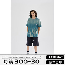 LAPRIMA 21SS Pocket printed pockets loose short sleeves T-shirt batik spray dyeing wash water CITYBOY