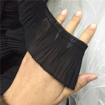 5 5cm wide black Chiffon pleated brushed diy clothing skirt cuff lace trim decorative material