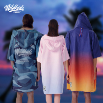 Double sided can be worn with diving speed dry cloak towel clothing beach water suction adult swimming bath towel bathrobe spa warm cloak