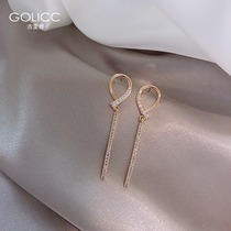High-grade sense net red drop earrings 2021 new trend ear jewelry Korean temperament women sterling silver needle earrings long stud earrings