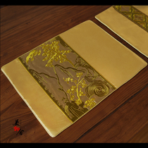 High-end Dining Mat New Chinese Golden Landscape Tea Mat New Embroidery Fu Tea With Tea Ceremony Accessories Cloth Art Tea