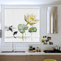 Hangji New Printing Block CurtainAluminum Shading Lifting Household Curtain Kitchen Toilet Waterproof Free Punch