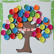 Color wood buttons 30 kindergarten handmade diy area operation materials Beaded wood buttons handmade materials