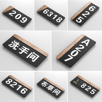 Creative Wood Grain Apartments Folk Hotel Bag Room Personality Acrylic Guesthouses Door Plate Number Plates Stereo Digital Room Number Plates Room Signs Custom Logo House Number Signs Digital Sticker