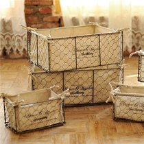 ins Nordic iron storage basket Dirty clothes storage basket Fabric household clothing toy basket Japanese storage basket