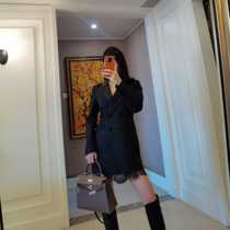 2020 Autumn Winter SP lace stitching blazer suit suit dress