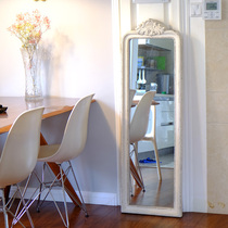Nordic retro white decorative mirror floor mirror wall hanging mirror Wall hanging fitting mirror