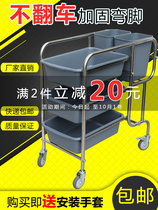 Thickened stainless steel food truck Bowl truck Hotel restaurant mobile three-story garbage truck Hotel hand push tableware food truck