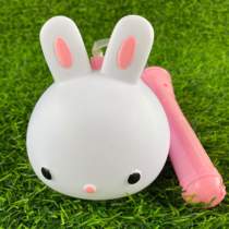Children Mid-Autumn Festival Gift Cute White Rabbit Prevaricate Glue Hand Cartoon Small Rabbit Lantern Deposit Money Pot Music Luminous Lantern