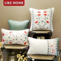 Pillow cushion cushion cover pillow waist pillow pillow case sofa bedside car waist protection Nordic core cotton linen Garden