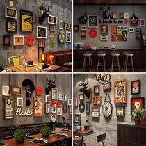 Restaurant wall decoration painting barbecue restaurant hot pot background wind hanging painting Barber Shop Bar wall painting retro industry