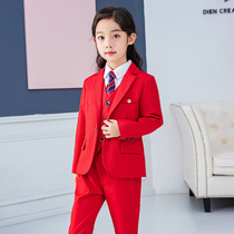 Boys and girls suit set new childrens suit performance dress girl red spring and autumn coat boy little flower boy