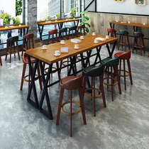 Simple solid wood bar table dining table casual wall bar table living room porch table home long bar