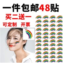 Rainbow face sticker custom color waterproof simulation durable cute children arm face paste water transfer sticker