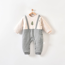 Baby jumpsuit autumn and winter thickened cotton-padded clothes baby clothes male baby clothes