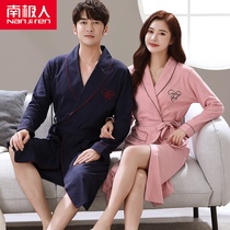Lovers Sleeping Robes Girls Sleepwear Spring Autumn Pure Cotton Long Sleeves 2021 New Bathrobes Long mens all-cotton kimono bathing suit