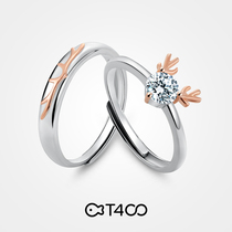 T400 a deer has your Mozan couple Ring New sterling silver light luxury high-end design marriage proposal wedding birthday gift