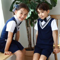 Kindergarten garden clothes Summer clothes suits Primary school school uniforms Class clothes Boys and girls British style college style chorus performance clothes