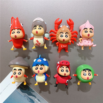 Cartoon Japanese Animation Crane Small New Cute Stereo Hard PVC Animal Mushroom Transformed Magnetic Refrigerator Magnetic Sticker