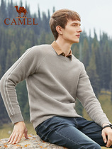 Camel Mens Clearance 2021 Autumn and Winter Tide Sweater Knit Men Long Sleeve Thick Top Wool Sweater Men