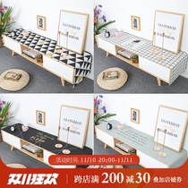 Nordic marble simple waterproof TV cabinet tablecloth cotton linen cloth dust-proof rectangular TV cabinet cover cloth customization