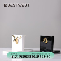 Creative deer head simulation book block ornaments model room horse head fake book book by study office soft decoration light luxury