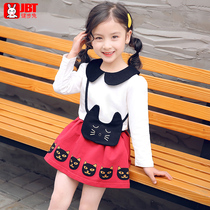 Girl autumn dress 2021 New Super foreign spring and autumn set fashion childrens baby two-piece dress tide dress