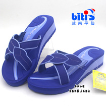 Vietnamese slippers womens flat fairy summer womens casual one-word drags thick bottom high-heeled wedge heels non-slip beach sandals