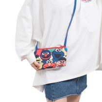 totu Sesame Street Casual Diagonal Satchel girls Canvas Bag ins Senson Department Literary and Shoulder Bag Korean version 100 lap